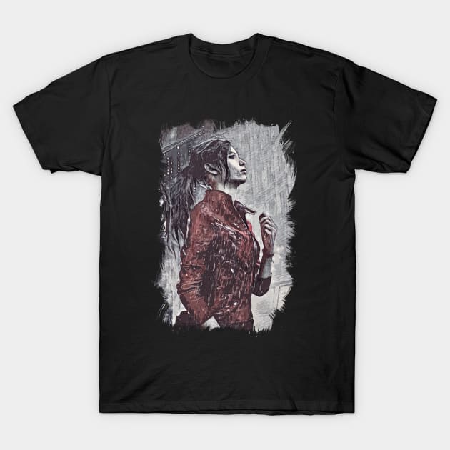 CLAIRE / Searching for her brother / Fan Art Abstract Portrait T-Shirt by Naumovski